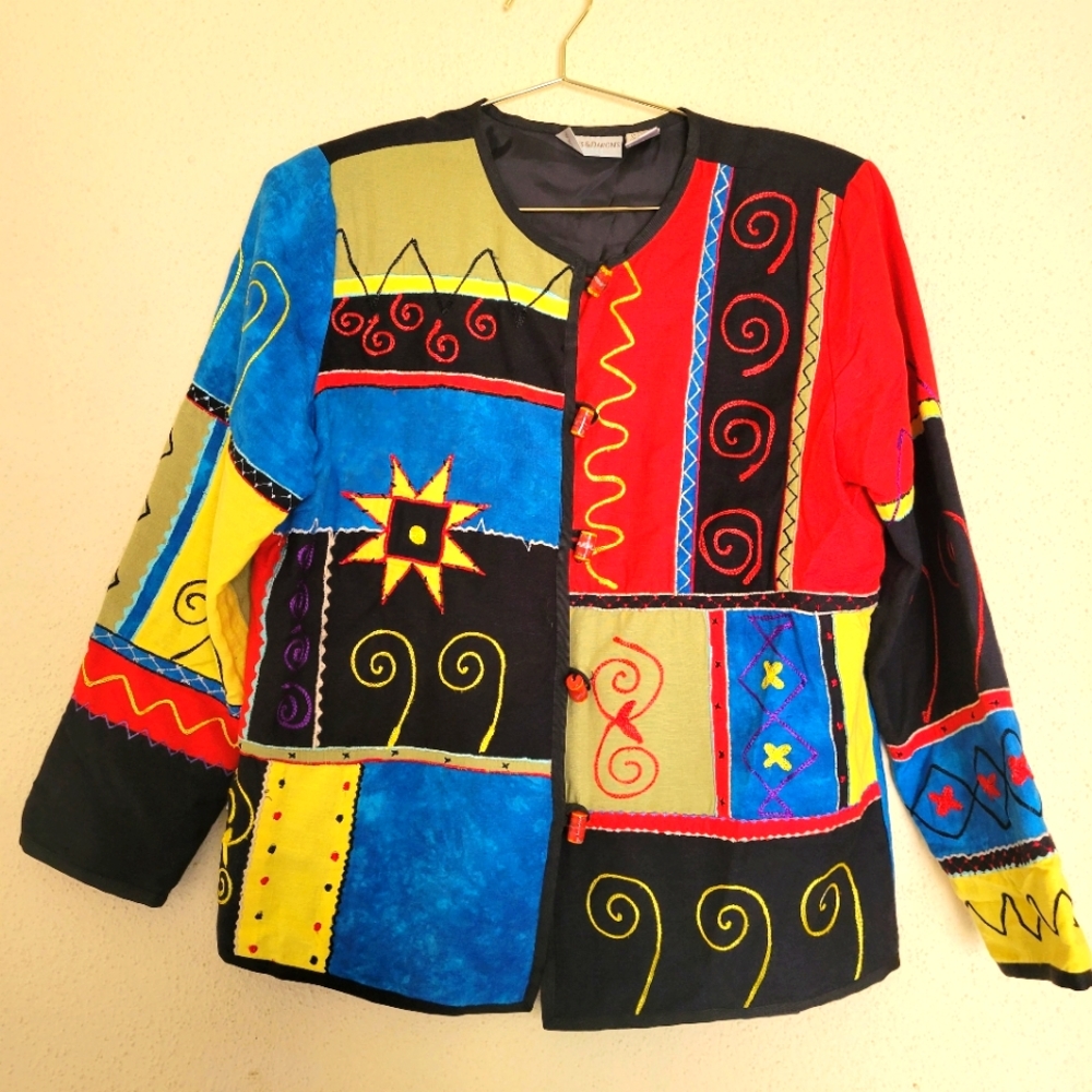 Draper's And Damon's Patchwork Embroidered Jacket… - image 1